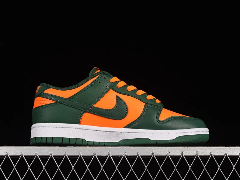 All Categories Nk SB Dunk Series Nk SB Dunk Low Low-top sneakers Nk SB Dunk Low "Miami Hurricanes" Orange-green SB low-top casual sneakers DD1391-300